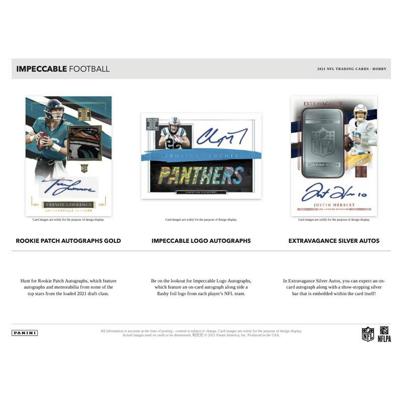 2021 Panini Impeccable NFL Football Hobby Case - 3 Count Set for Collectors