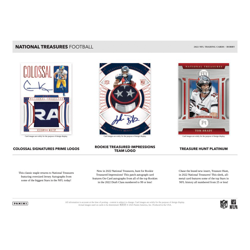 2022 Panini National Treasures Football Hobby Box - Premium Trading Cards Set