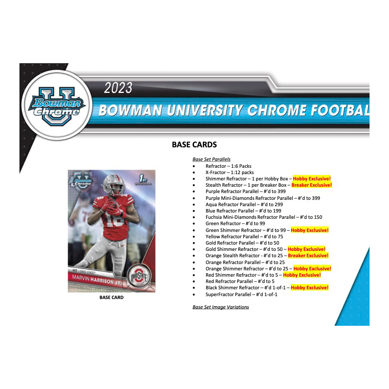 2023 Bowman University Chrome Football Hobby Case - 12 Boxes of Premium Collectibles