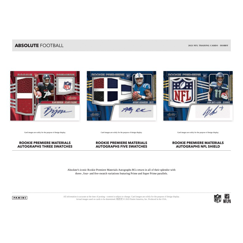2023 Panini Absolute Football Hobby Box - 12 Packs, Exclusive Inserts & Autographs