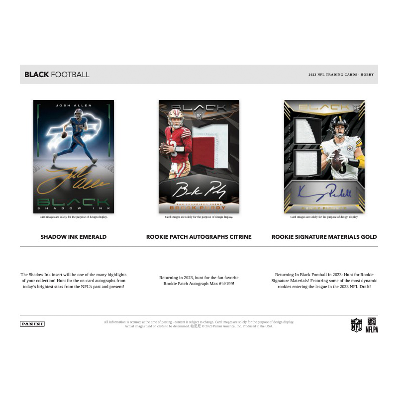 2023 Panini Black Football Hobby Case - 12 Boxes of Premium Trading Cards