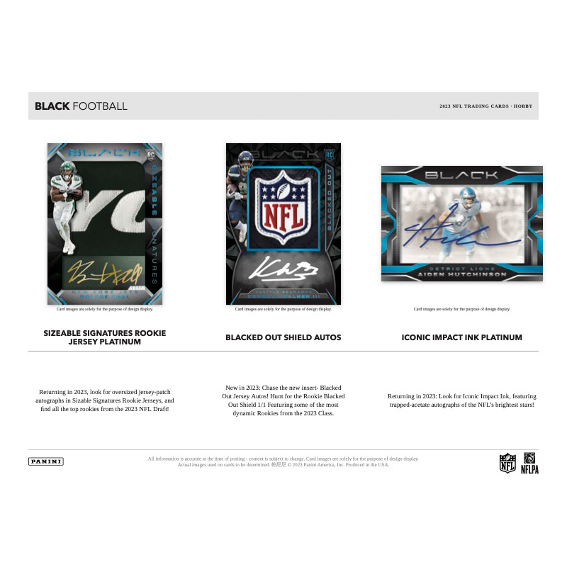 2023 Panini Black Football Hobby Case - 12 Boxes of Premium Trading Cards