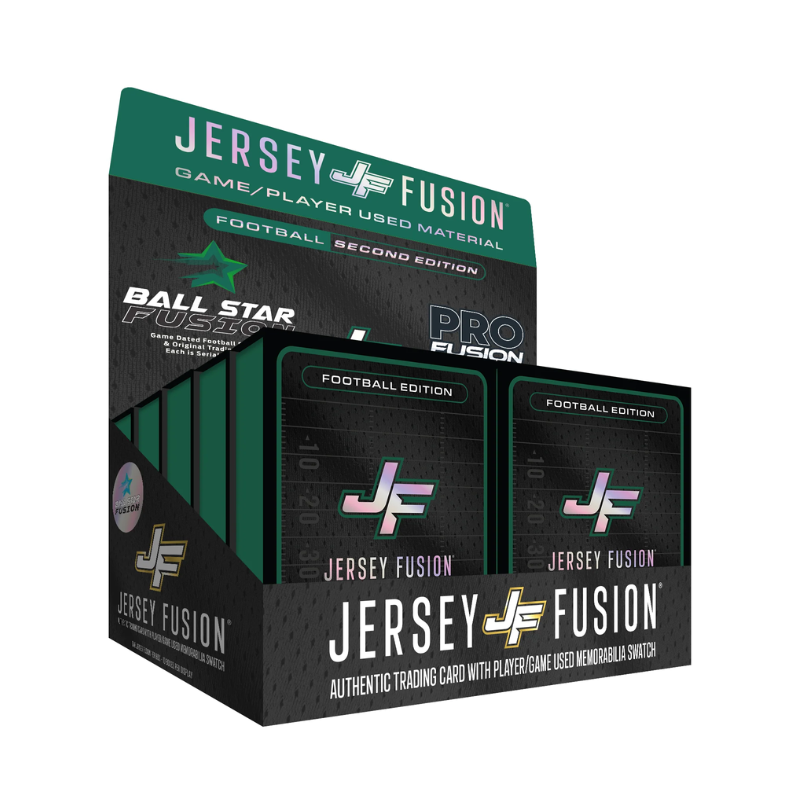 Jersey Fusion Football Cards - 2nd Edition 10-Box Display Set for Collectors