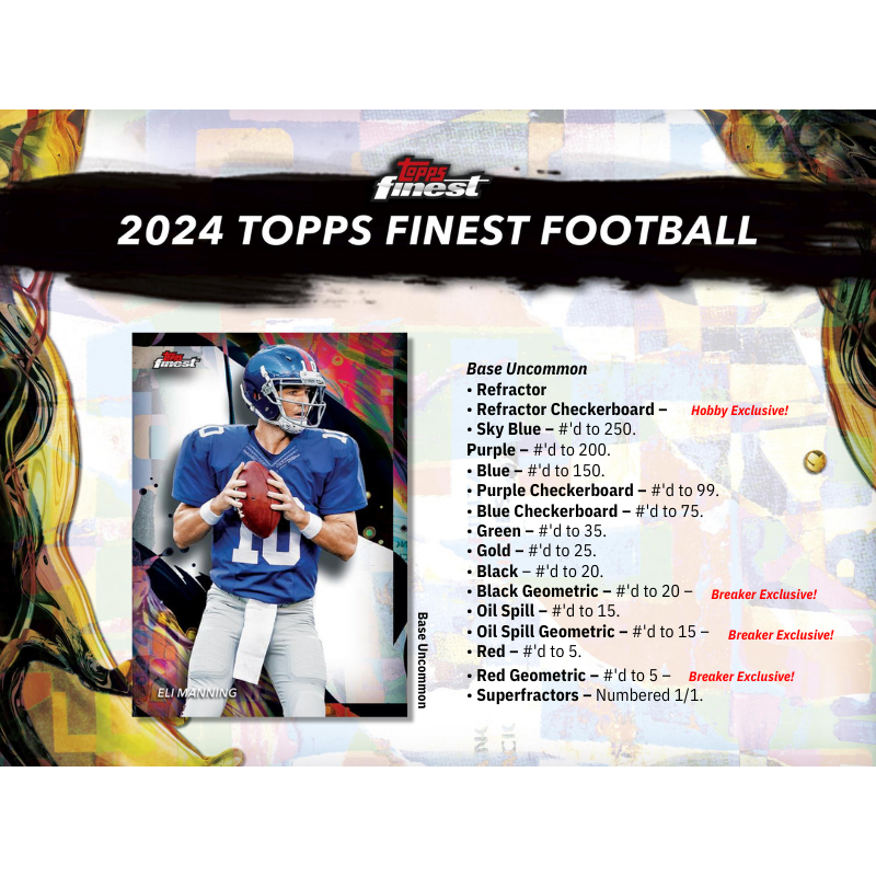 2025 Topps Finest Football Trading Card Breaker’s Delight Box – Exclusive Collector’s Set