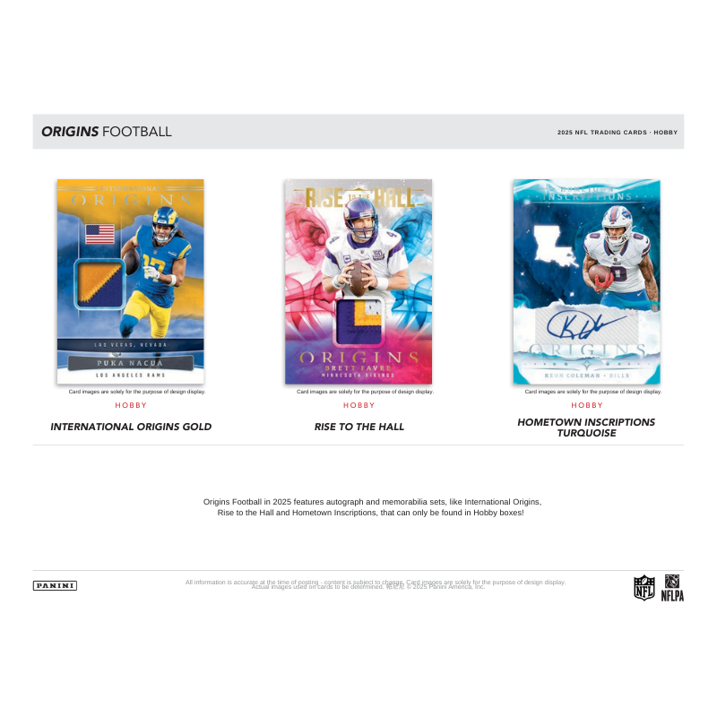 2025 Panini Origins Football Hobby Case - 16 Boxes of Premium Trading Cards