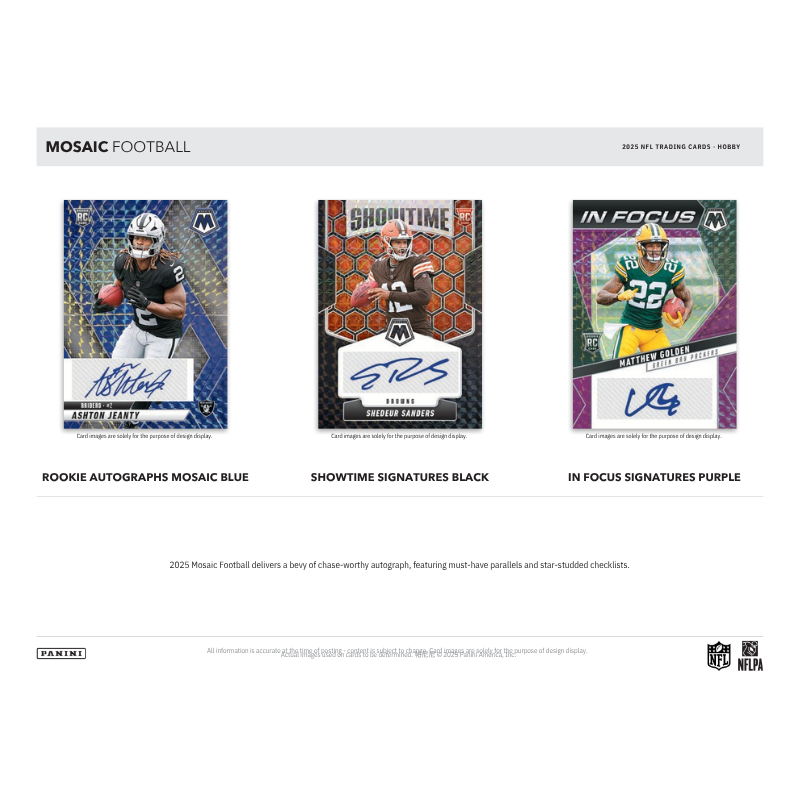 2025 Panini Mosaic Football Hobby Box - 10 Packs, Collectible Trading Cards
