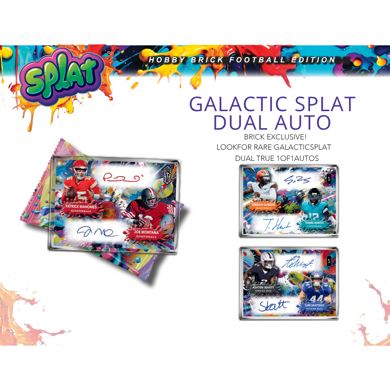 2025 Wild Card Splat Football Breakers Brick - Exciting Colorful Design, 6-Pack Set