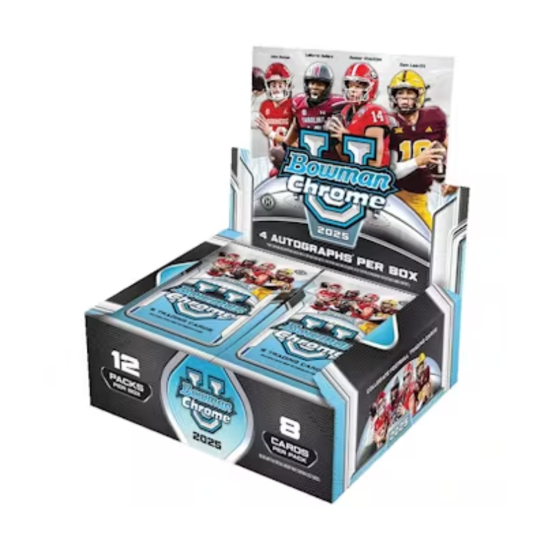 2025 Bowman University Chrome Football Jumbo Box - 12 Packs, Exciting Rookie Cards