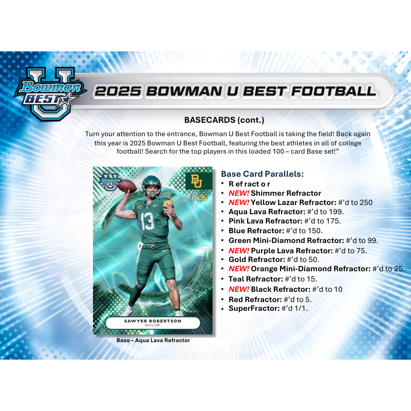 2025 Bowman University Best Football Hobby Case - 12 Boxes of Cards