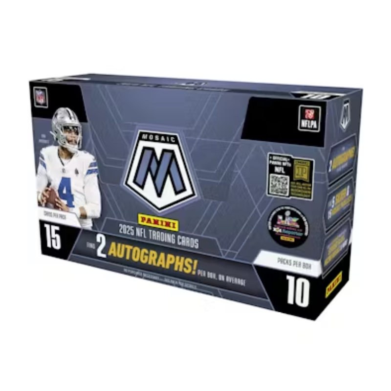 2025 Panini Mosaic Football Hobby Box - 10 Packs, Collectible Trading Cards