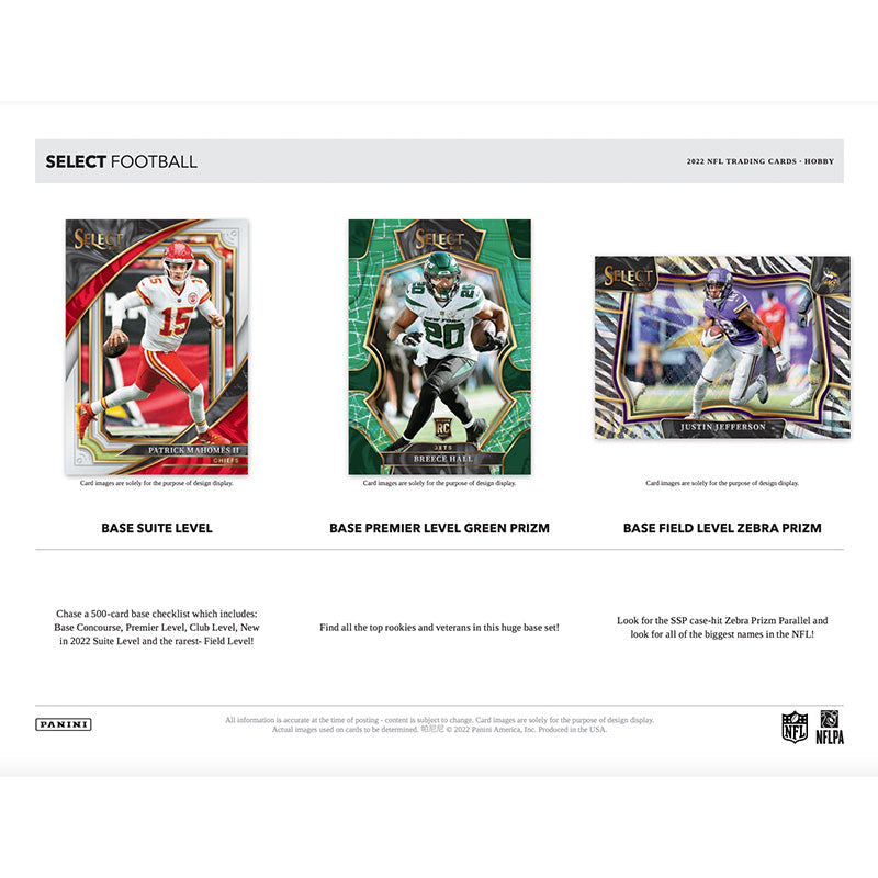 2022 Panini Select Football Hobby Case - 12 Boxes of Premium Trading Cards